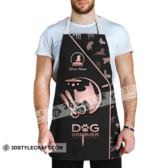 Unisex Apron - Custom Name Apron For Groomer - Dog Groomer style option 2