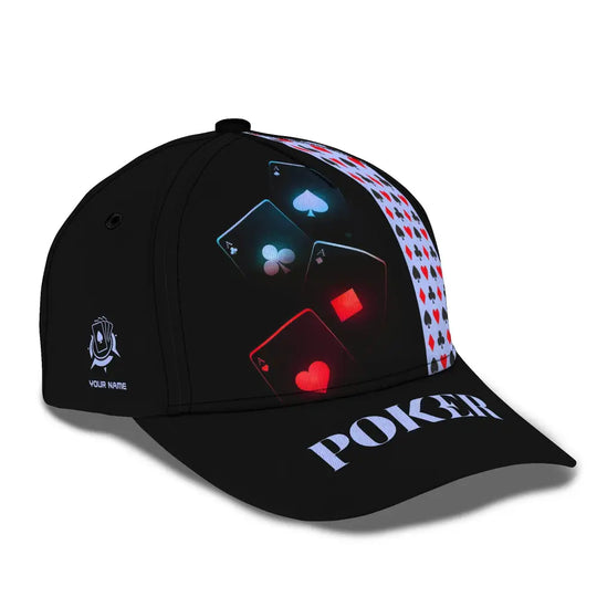Unisex Cap, Custom Name Poker Classic Cap, Poker Hat, Casino Poker style option 3