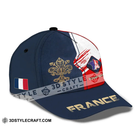 Unisex Cap,  Custom Name Shirt - France Map Cap style option 3