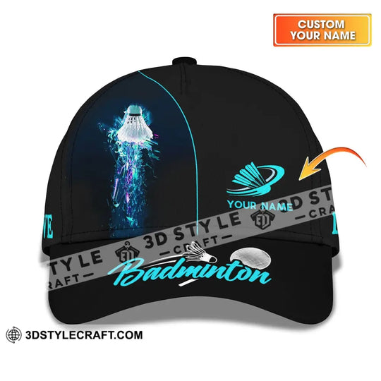 Unisex Cap, Personalized Badminton Cap, Badminton Classic Cap, Badminton Hat, Gift for Badminton Lovers style option 1