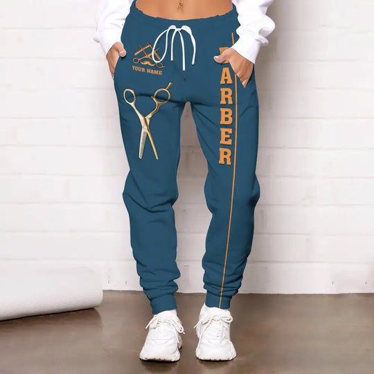Unisex Clothing, Custom Barber Jogger, Barber Sportwear, Jogger Pants For Men and Women style option 3