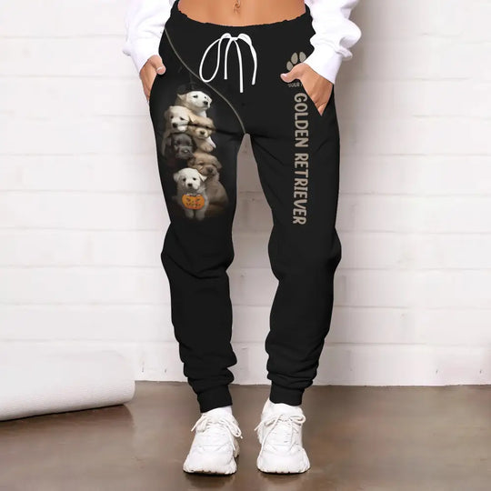 Unisex Clothing, Custom Halloween Jogger, Golden Retriever Halloween, Jogger Pants For Halloween style option 4