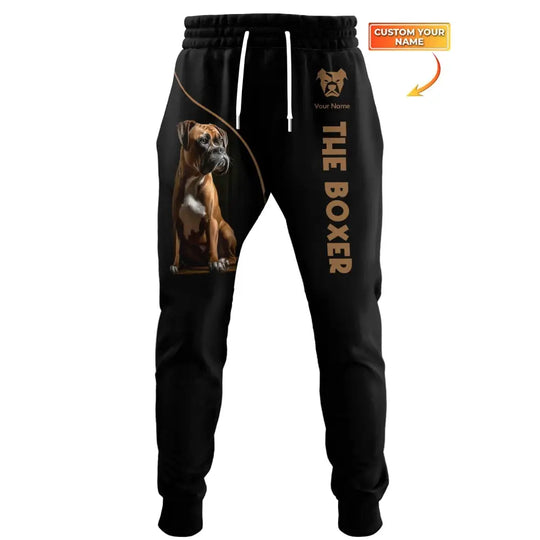 Unisex Clothing, Custom Jogger, The Boxer Dog, Jogger Pants For Pet Lovers style option 1