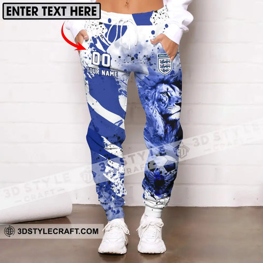 Unisex Pants - Custom Name And Number Pants, England National Team Lion Ball style option 4