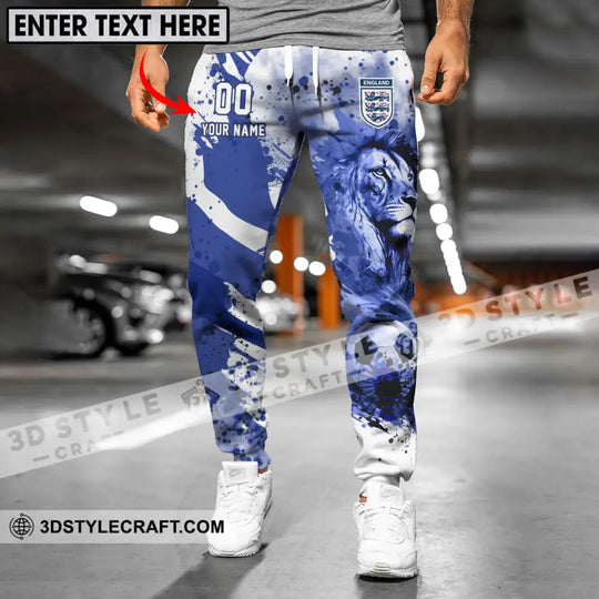Unisex Pants - Custom Name And Number Pants, England National Team Lion Ball style option 2