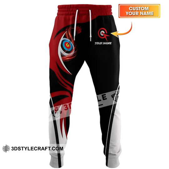 Unisex Pants - Custom Name Archery Sport Pants, Red Wave style option 1