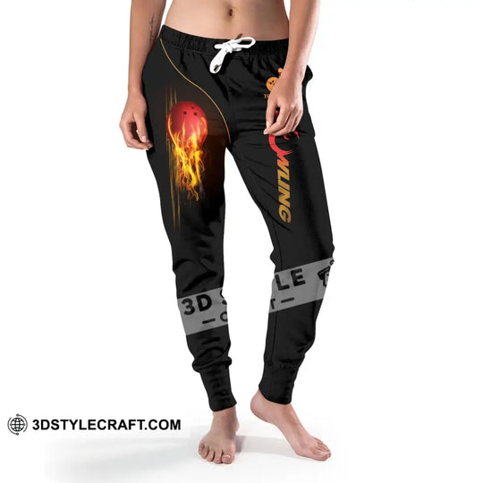 Unisex Pants - Custom Name Fire Bowling Pants style option 3