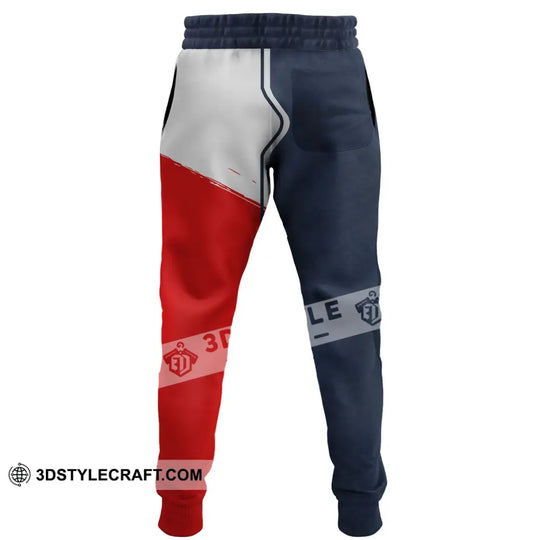 Unisex Pants - Custom Name Pants - France Map Jogger Pants style option 3