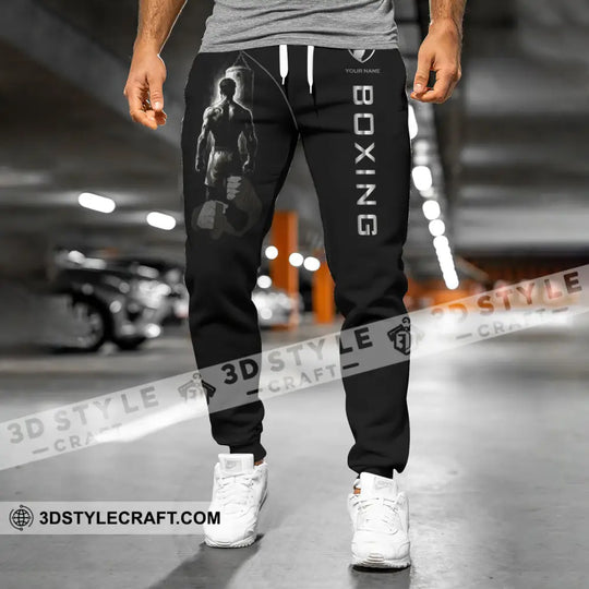 Unisex Pants - Custom Text Pants, Strong Men, Boxing Lover Sport Pants style option 4