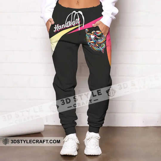 Unisex Pants - Hot Pink Handball Sport Pants style option 3