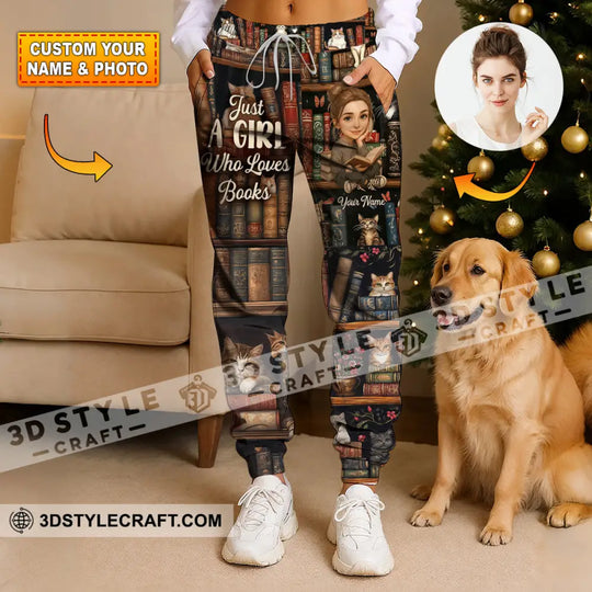 Unisex Pants - Just A Girl Who Loves Books, Sport Pants style option 1