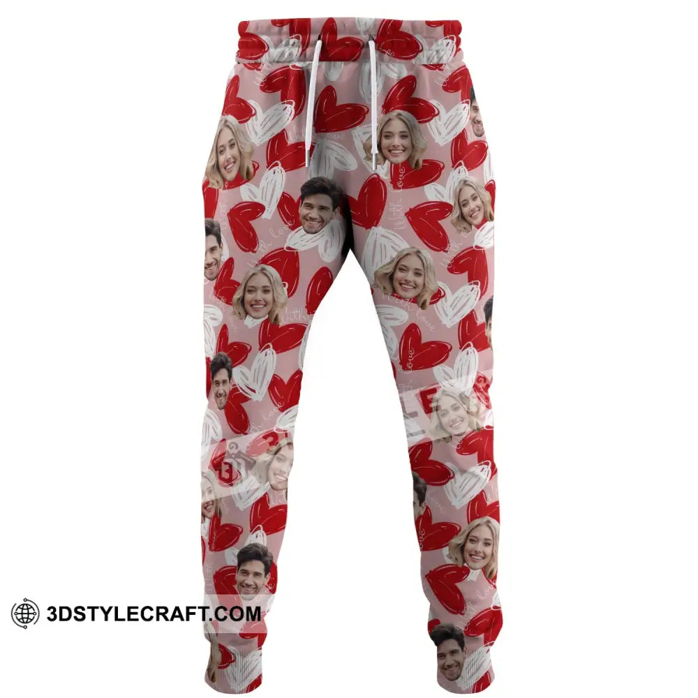 Unisex Pants - Pink Heart Couple Lover Sport Pants Pants