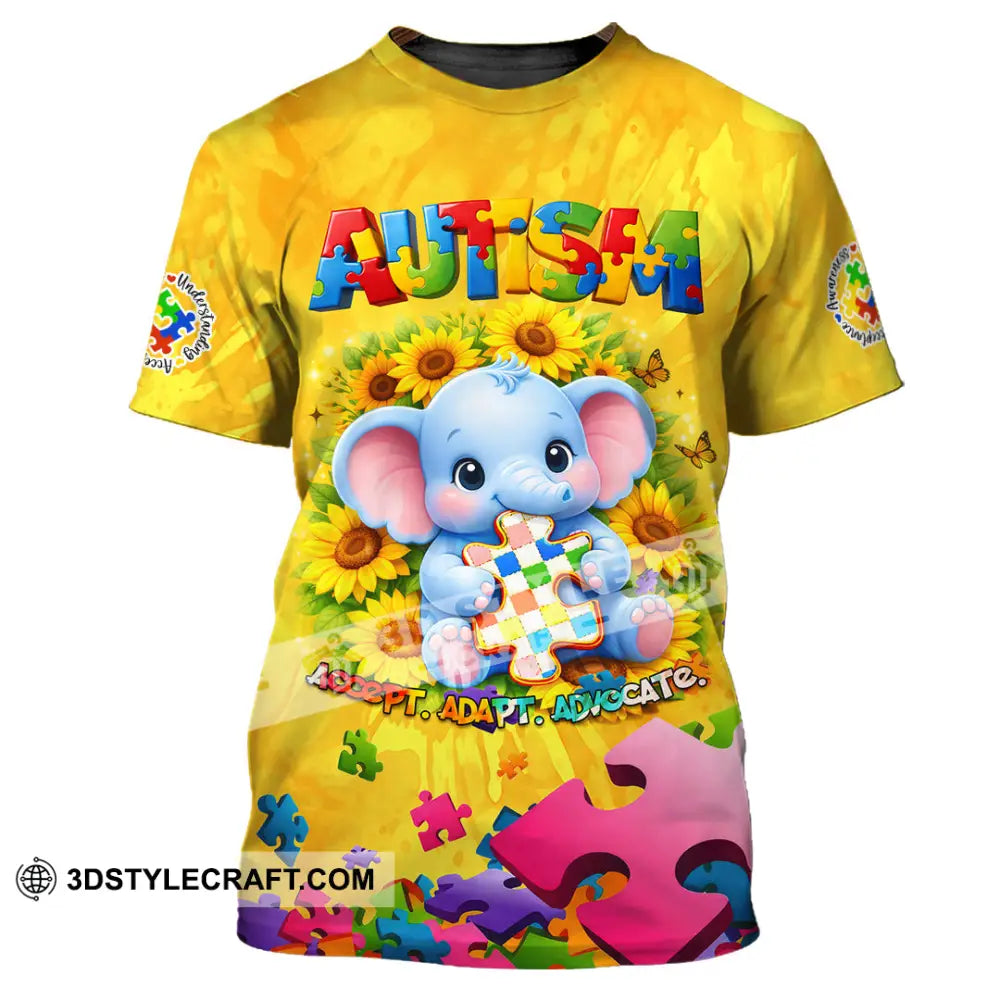 Unisex Shirt - Accept Adapt Advocate Autism 3D Shirt T-Shirt / S T-shirt