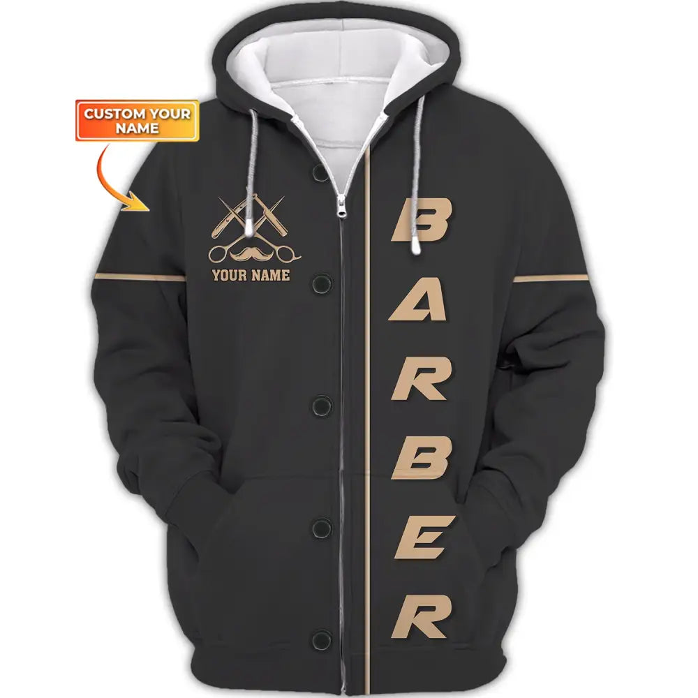Unisex Shirt Barber For Hairstylists Zipper Hoodie / S T-Shirt