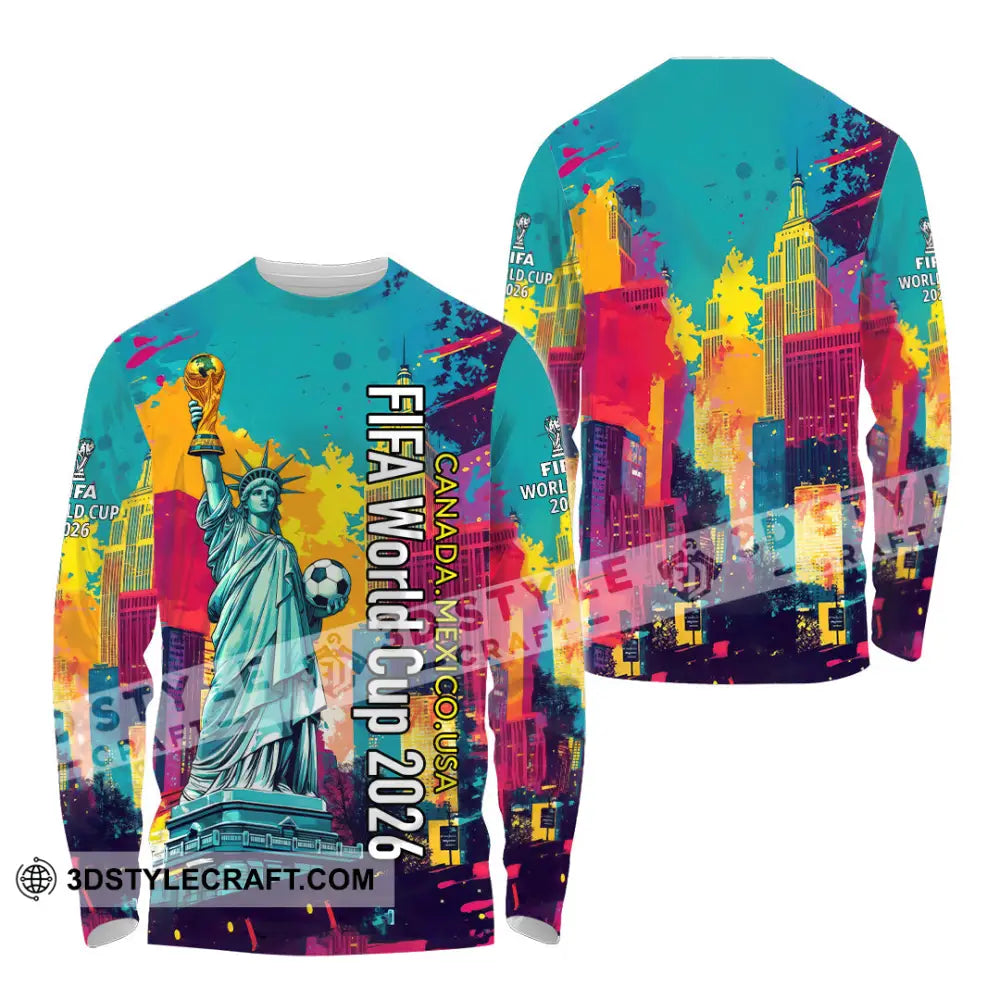 Unisex Shirt - Canada - Mexico - USA Fifa World Cup 2026 3D Shirt Long Sleeve Shirt / S T-shirt