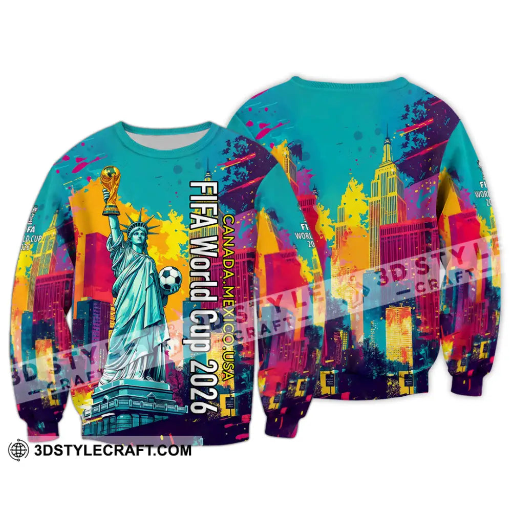 Unisex Shirt - Canada - Mexico - USA Fifa World Cup 2026 3D Shirt Long Sleeve / S T-shirt
