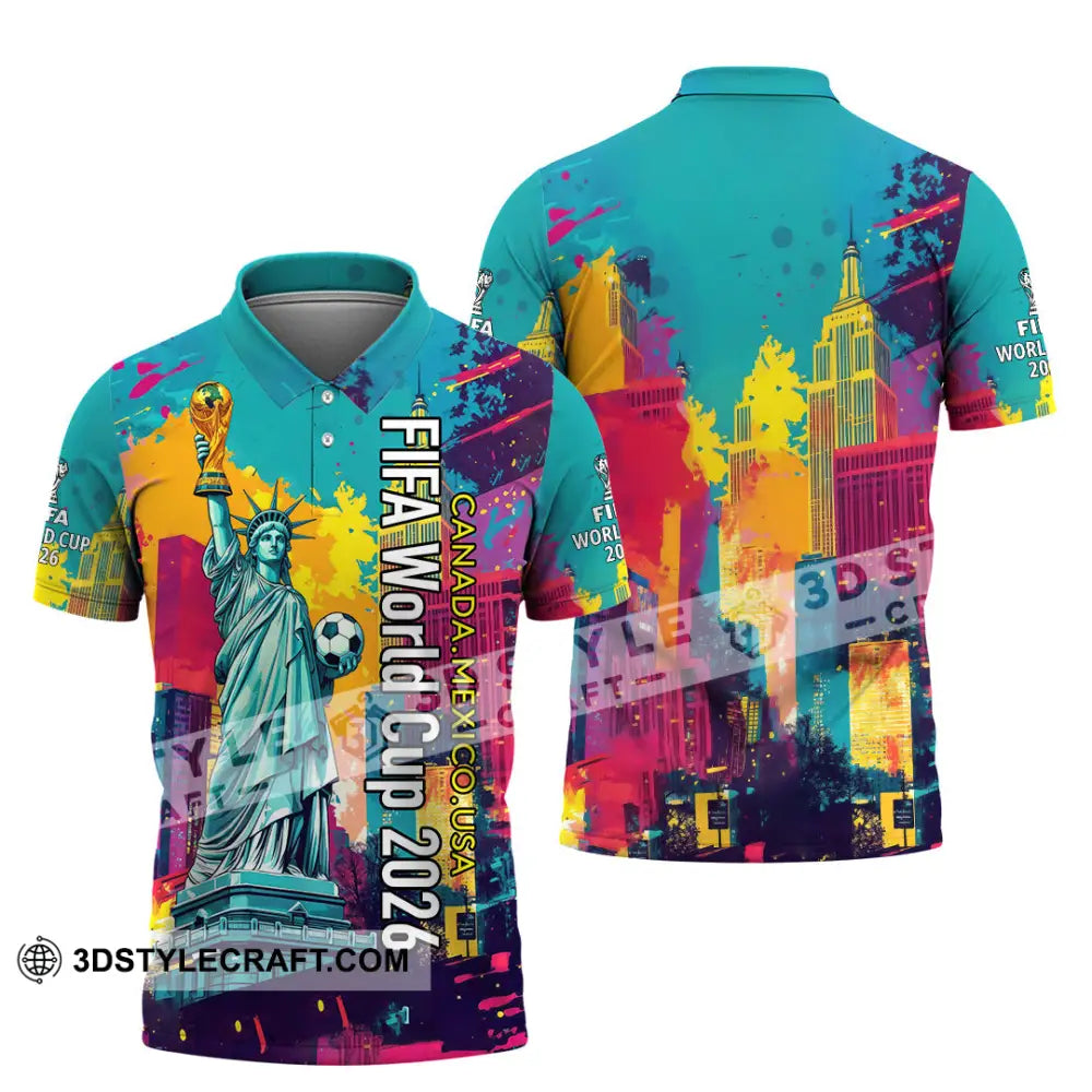 Unisex Shirt - Canada - Mexico - USA Fifa World Cup 2026 3D Shirt Polo Shirt / S T-shirt