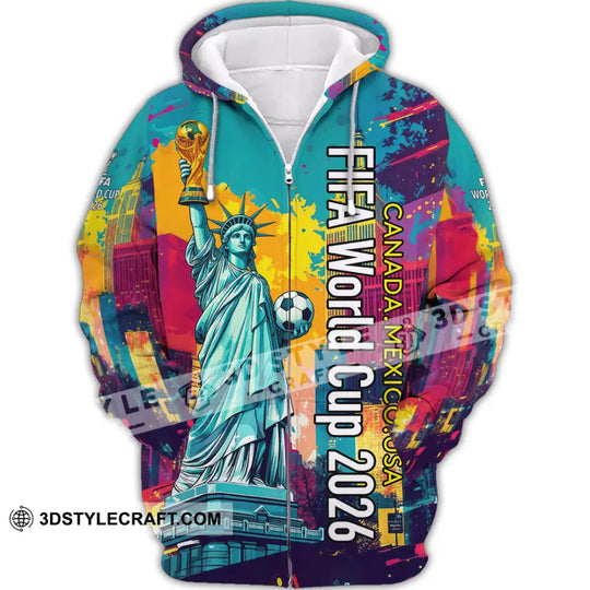 Unisex Shirt - Canada - Mexico - USA Fifa World Cup 2026 3D Shirt style option 2