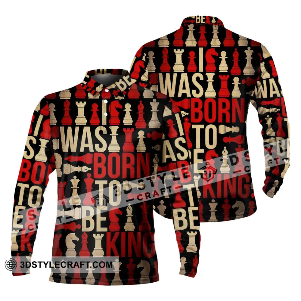 Unisex Shirt - Chess 3D Shirt Long Sleeve Polo / S T-shirt