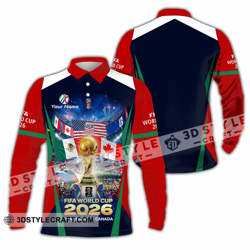 Unisex Shirt - Custom World Cup 2026 3D Shirt Long Sleeve Polo / S T-shirt