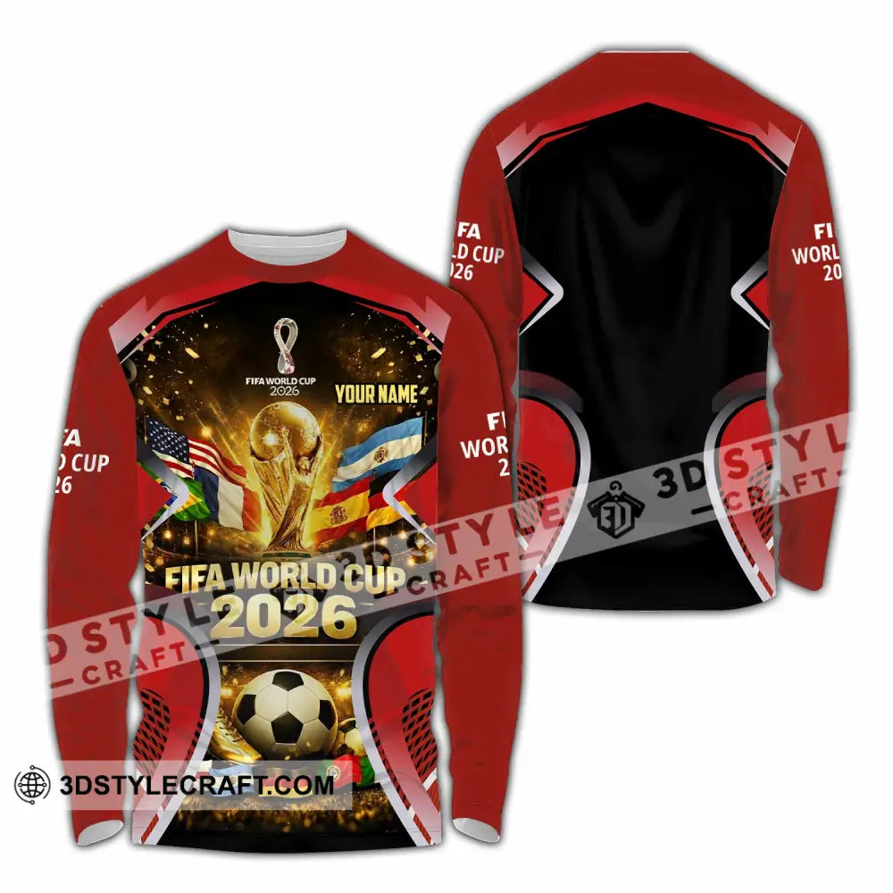 Unisex Shirt - Custom World Cup 2026 3D Shirt Long Sleeve Shirt / S T-shirt