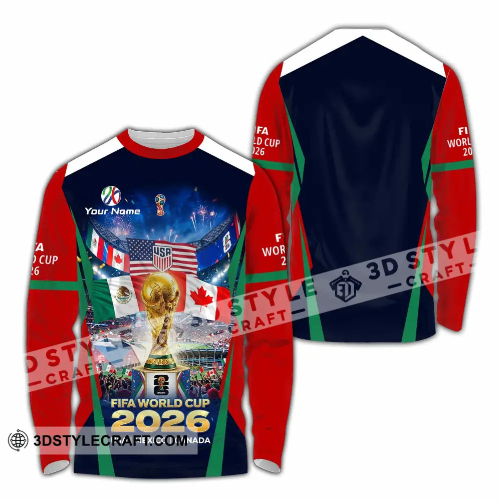 Unisex Shirt - Custom World Cup 2026 3D Shirt Long Sleeve Shirt / S T-shirt