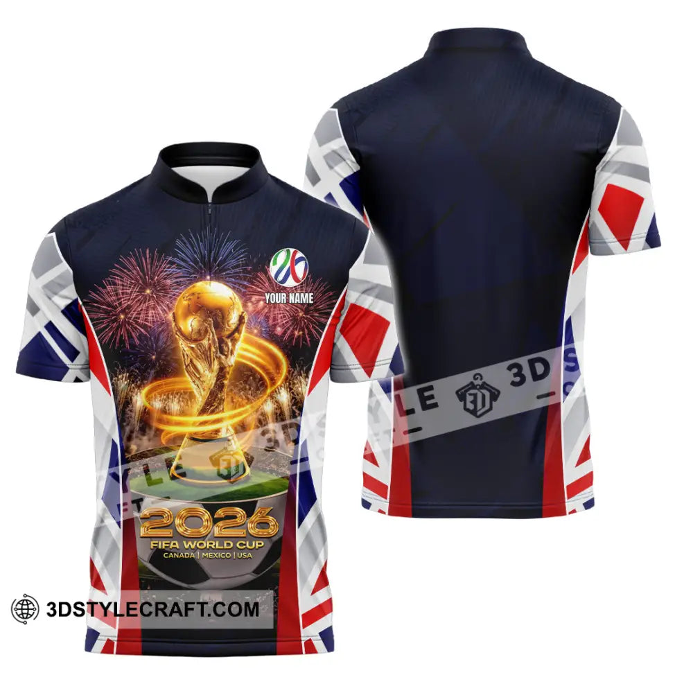 Unisex Shirt - Custom 2026 World Cup 3D Shirt Zipper Polo Shirt / S T-shirt