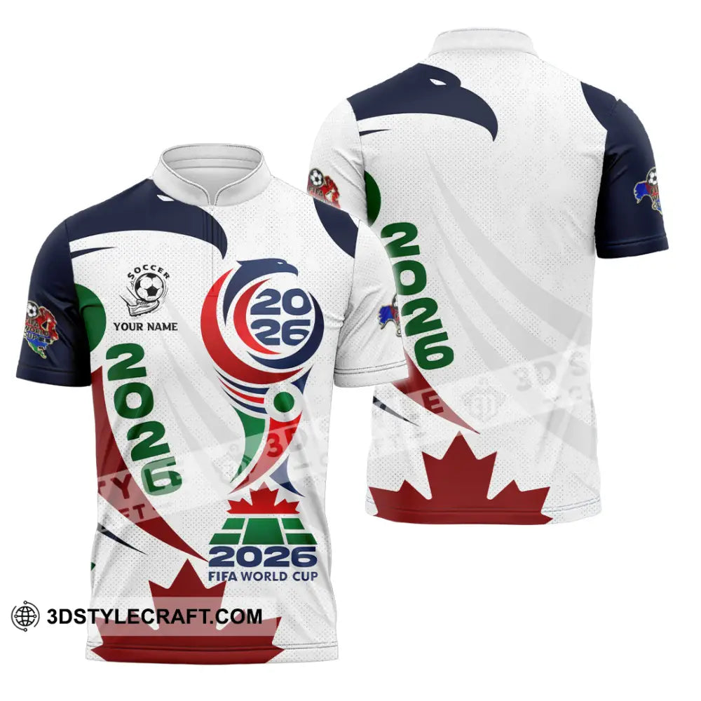 Unisex Shirt - Custom World Cup 2026 3D Shirt Zipper Polo Shirt / S T-shirt