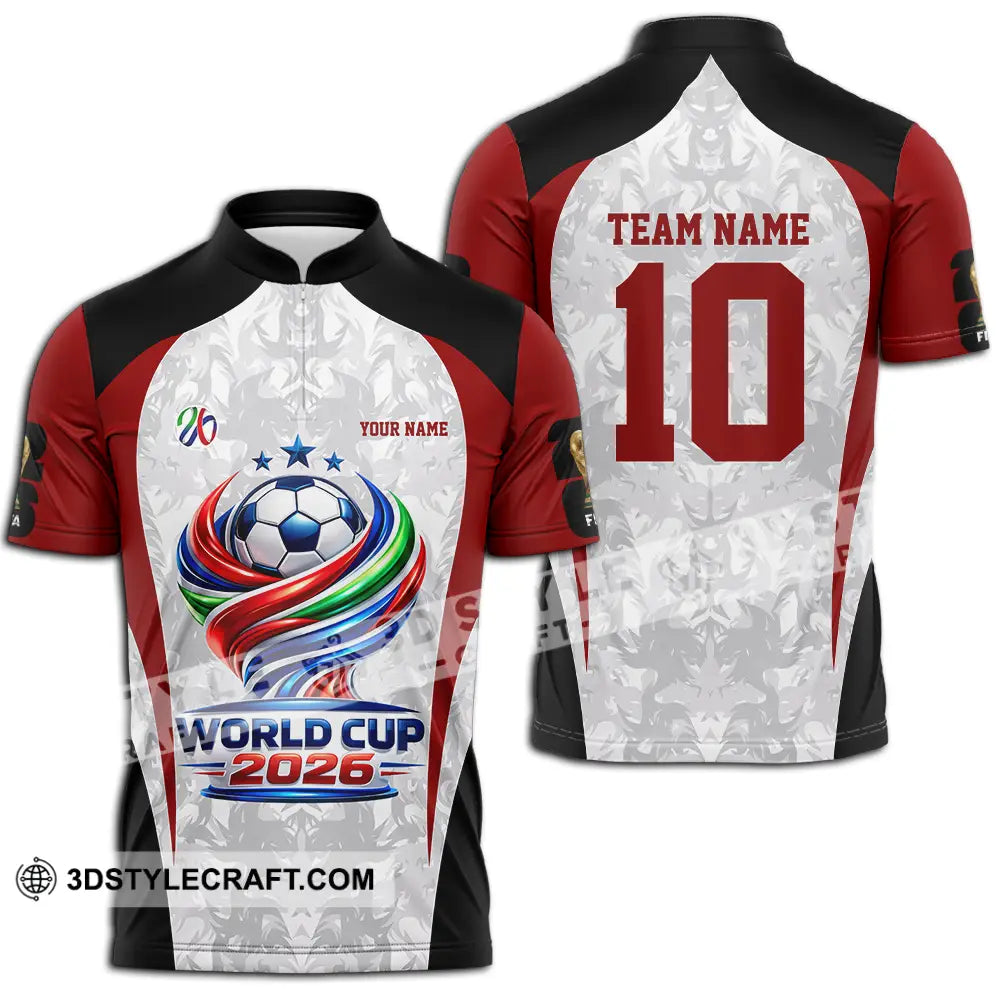 Unisex Shirt - Custom World Cup 2026 3D Shirt Zipper Polo Shirt / S T-shirt