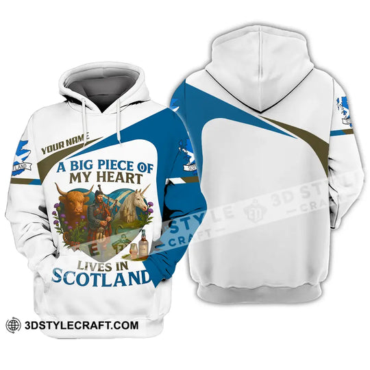 Unisex Shirt - Custom A Big Piece Of My Heart Lives In Scotland Shirt style option 3
