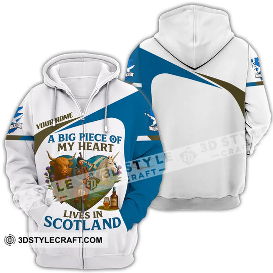 Unisex Shirt - Custom A Big Piece Of My Heart Lives In Scotland Shirt style option 4