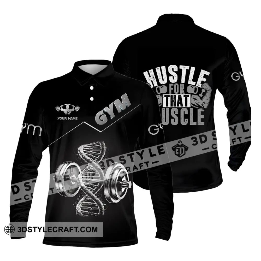 Unisex Shirt - Custom ADN Gym Lover Shirt Long Sleeve Polo / S T-shirt