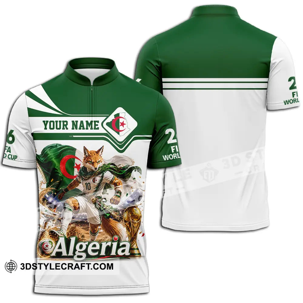 Unisex Shirt - Custom Algeria World Cup 2026 Shirt - Zipper Polo Shirt / S - T-shirt
