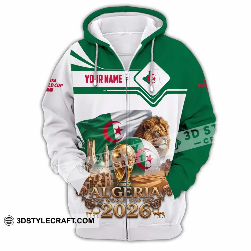 Unisex Shirt - Custom Algeria World Cup 2026 Shirt - Zipper Hoodie / S - T-shirt