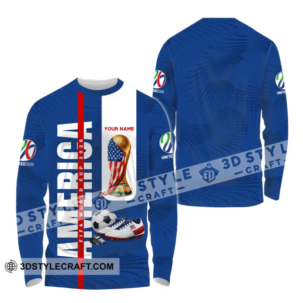 Unisex Shirt - Custom America World Cup 2026 3D Shirt Long Sleeve Shirt / S T-shirt