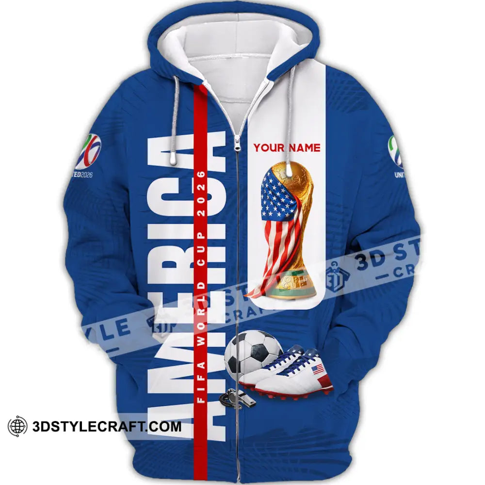 Unisex Shirt - Custom America World Cup 2026 3D Shirt Zipper Hoodie / S T-shirt