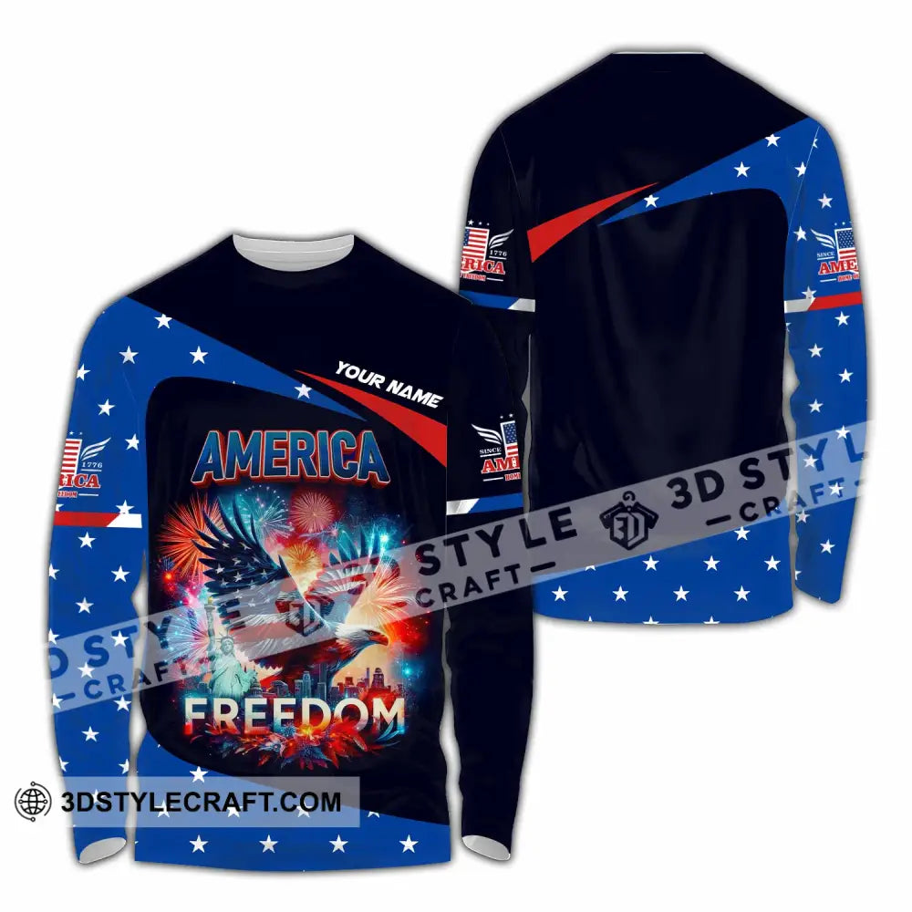 Unisex Shirt - Custom America Shirt Long Sleeve Shirt / S T-shirt