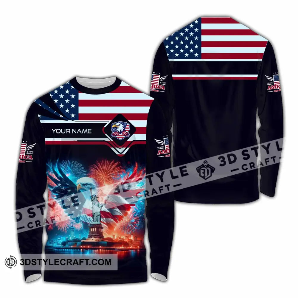Unisex Shirt - Custom America Shirt Long Sleeve Shirt / S T-shirt