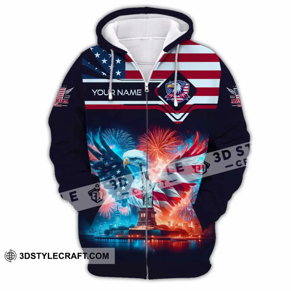 Unisex Shirt - Custom America Shirt Zipper Hoodie / S T-shirt