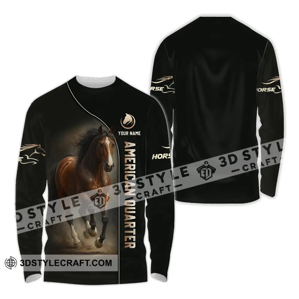 Unisex Shirt - Custom American Quarter Horse Shirt Long Sleeve Shirt / S T-shirt
