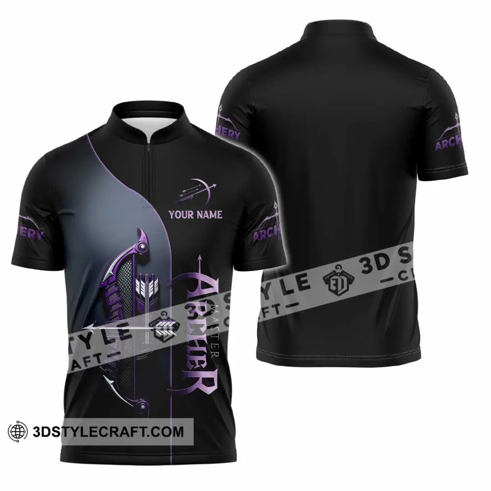 Unisex Shirt - Custom Archer 3D Shirt Zipper Polo Shirt / S T-shirt