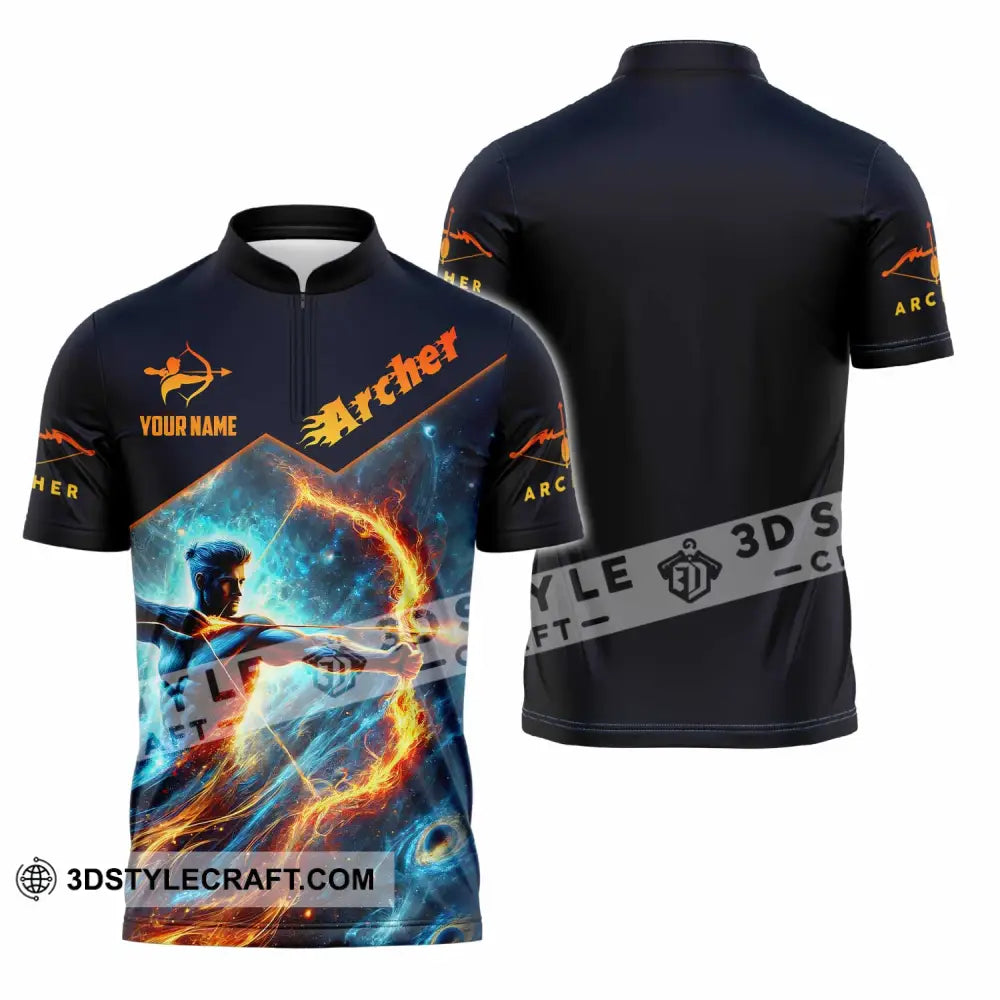 Unisex Shirt - Custom Archer Sport Shirt Zipper Polo Shirt / S T-shirt