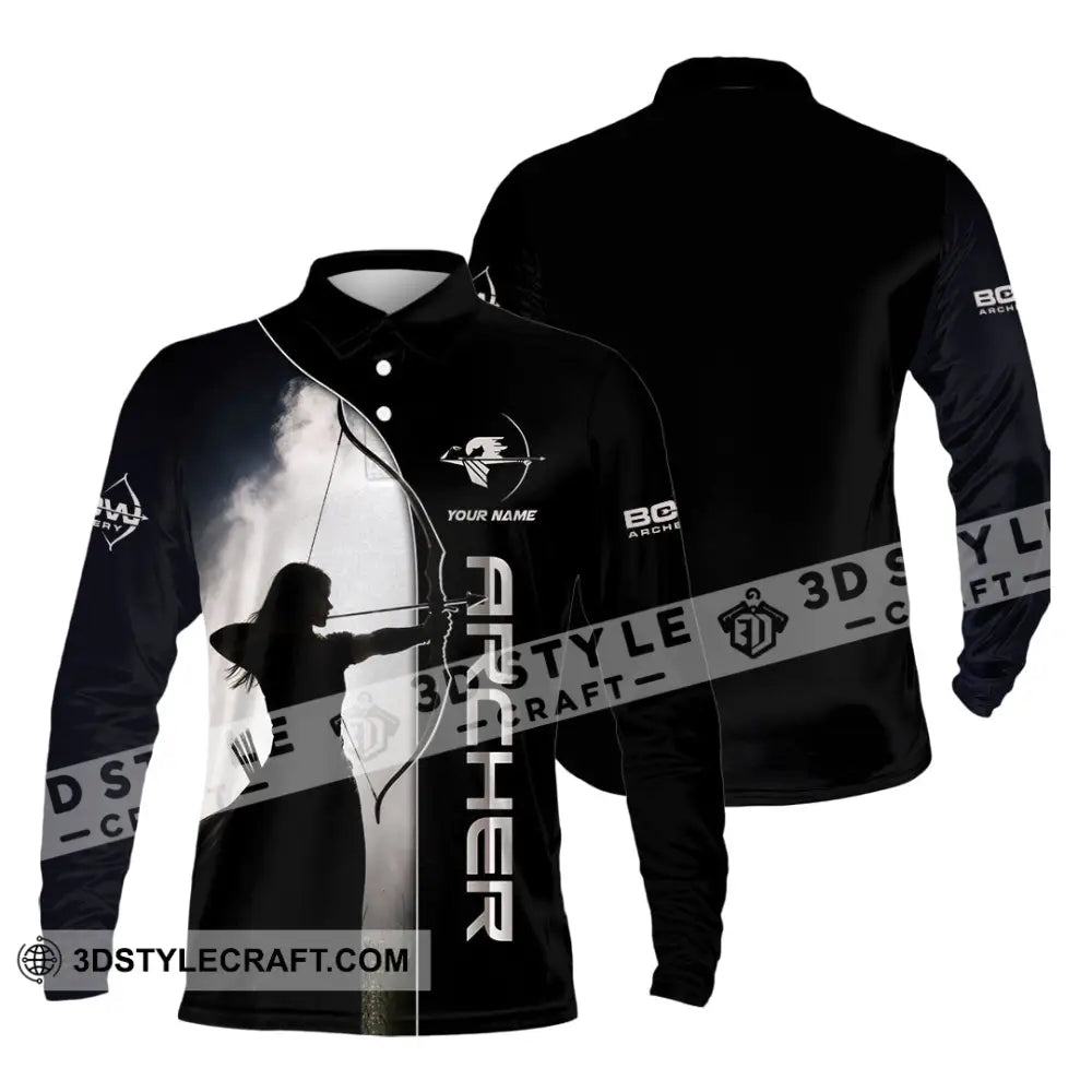 Unisex Shirt - Custom Archery 3D Shirt Long Sleeve Polo / S T-shirt