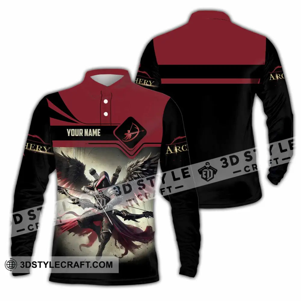 Unisex Shirt - Custom Archery 3D Shirt Long Sleeve Polo / S T-shirt