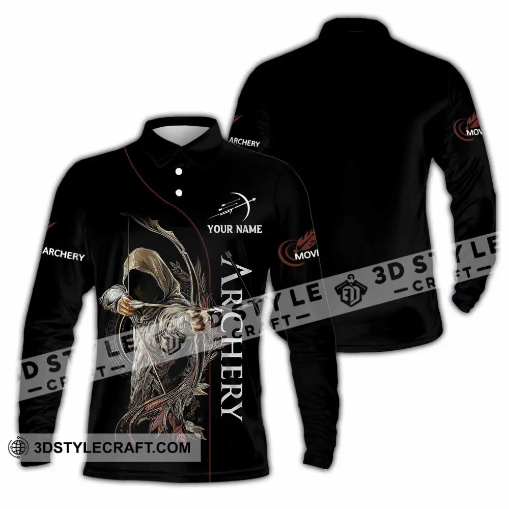 Unisex Shirt - Custom Archery 3D Shirt Long Sleeve Polo / S T-shirt