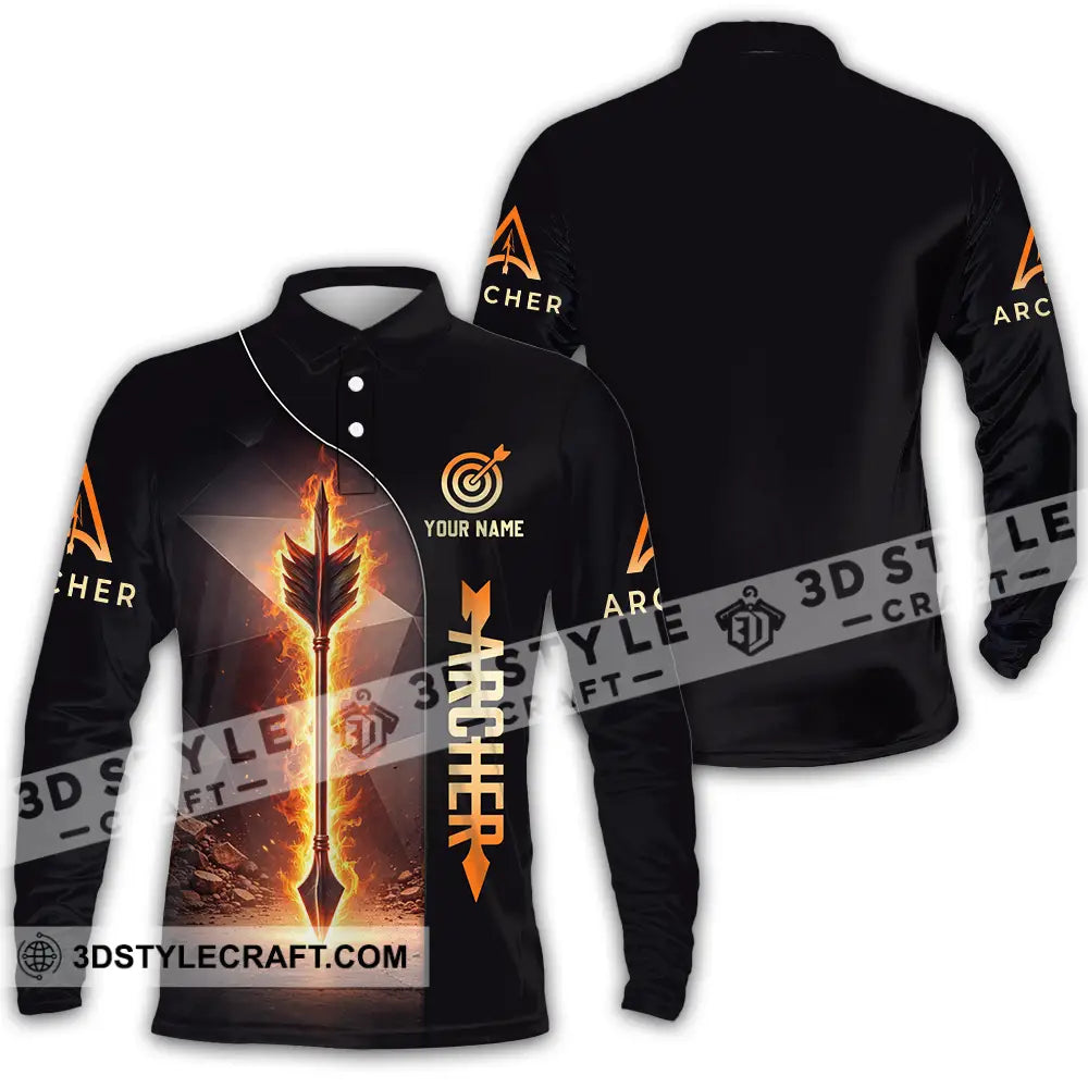 Unisex Shirt - Custom Archery 3D Shirt Long Sleeve Polo / S T-shirt