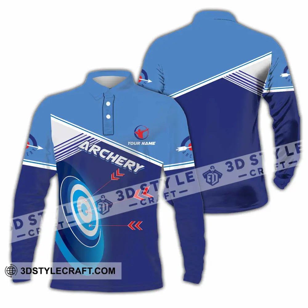 Unisex Shirt - Custom Archery 3D Shirt Long Sleeve Polo / S T-shirt