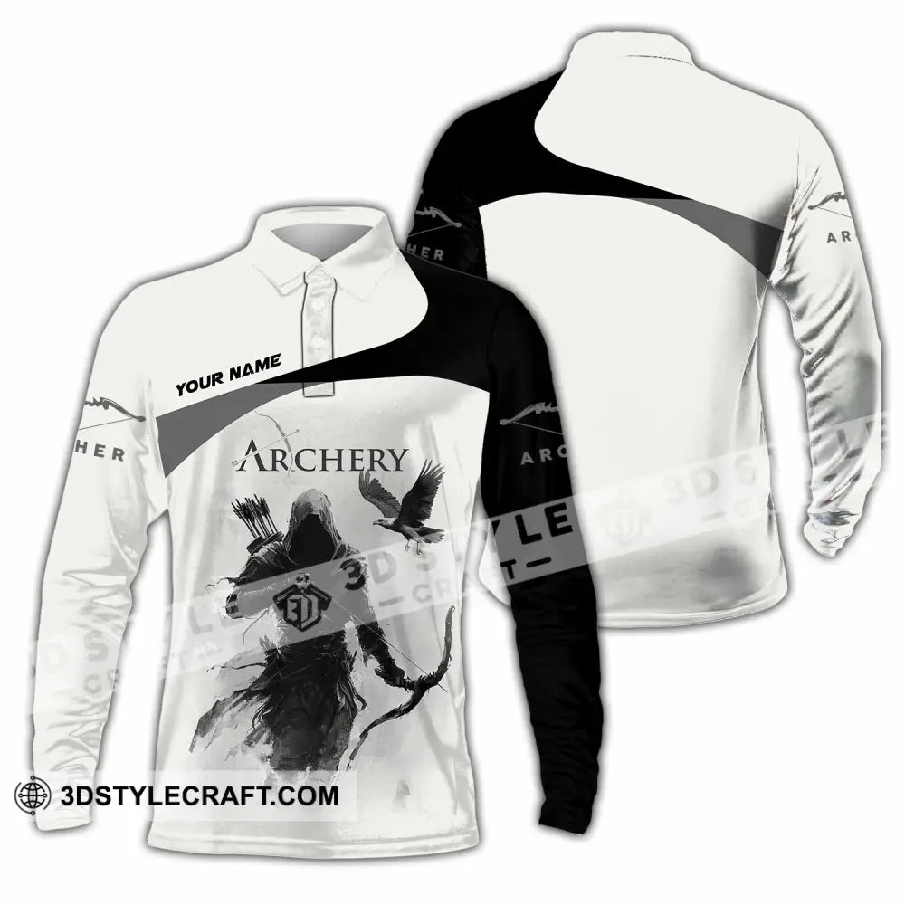 Unisex Shirt - Custom Archery 3D Shirt Long Sleeve Polo / S T-shirt