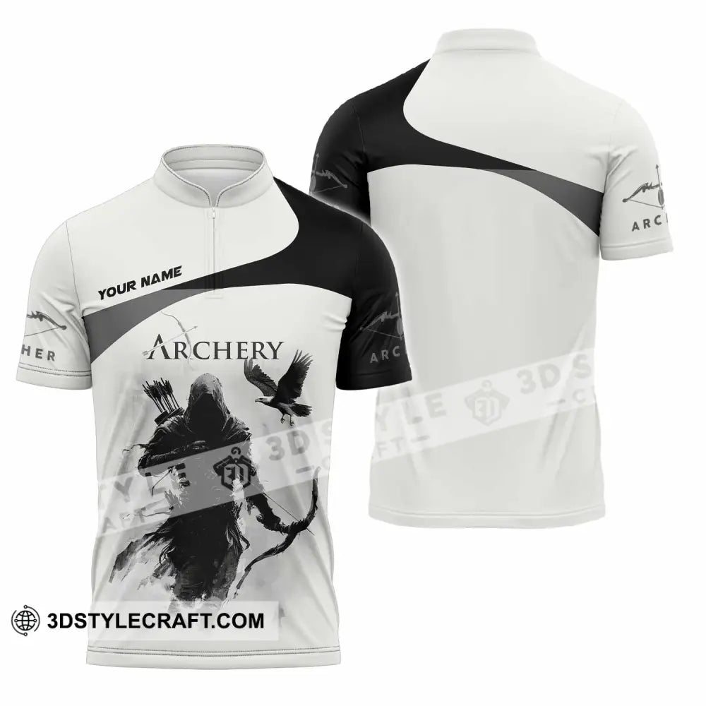 Unisex Shirt - Custom Archery 3D Shirt Zipper Polo Shirt / S T-shirt