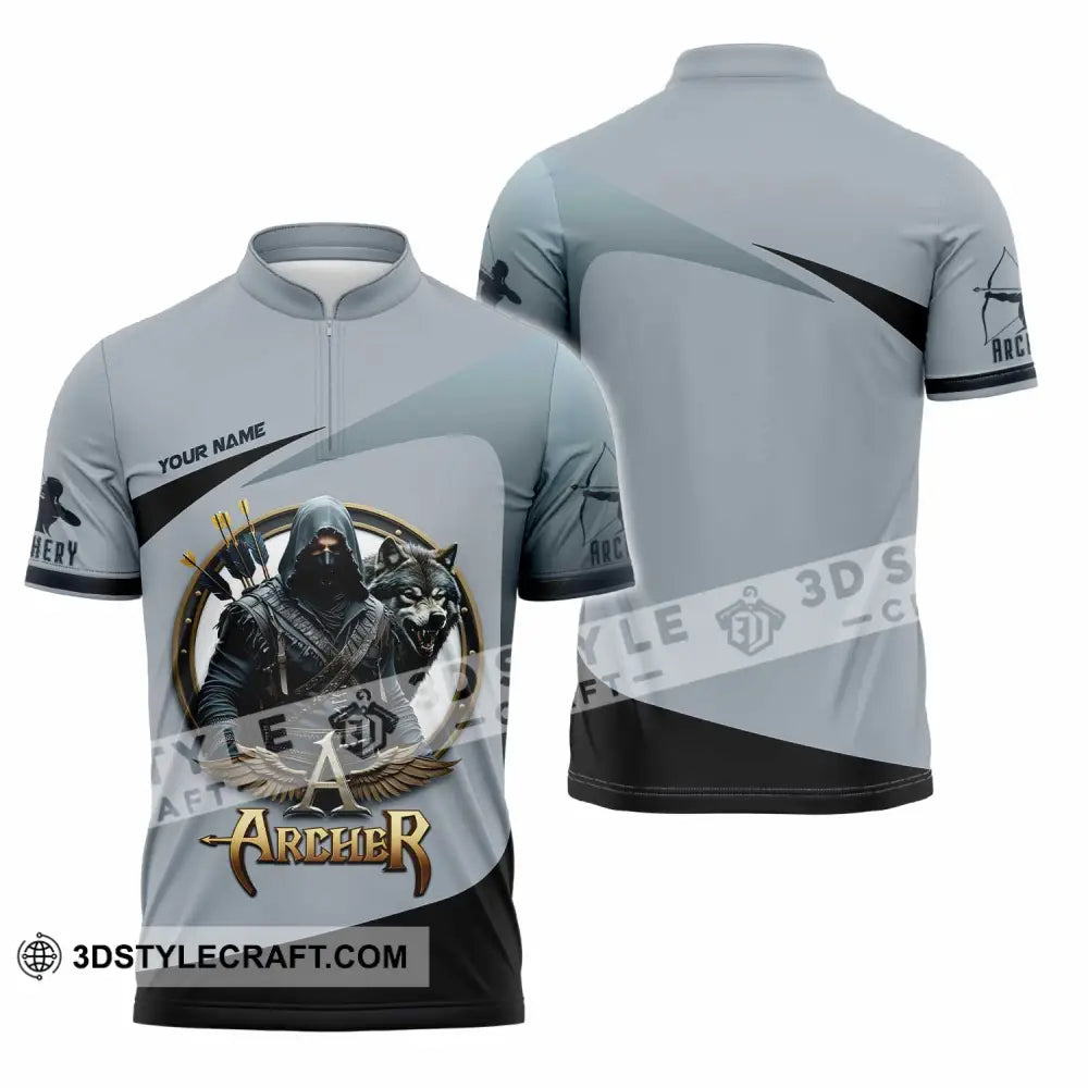 Unisex Shirt - Custom Archery 3D Shirt Zipper Polo Shirt / S T-shirt
